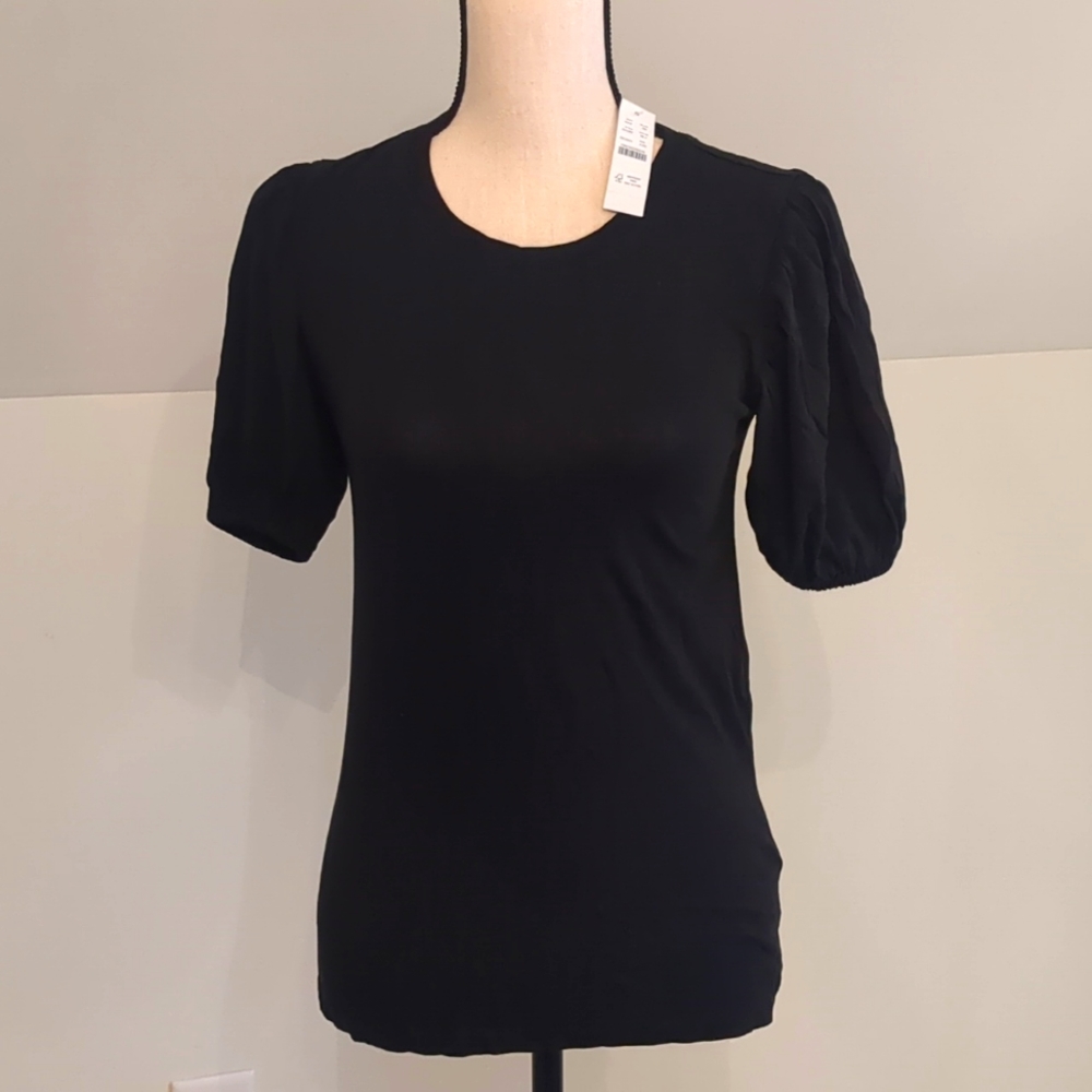 J. Crew Black Short Sleeve Shirt. Size XXS. New/Never Worn/Tags Still On